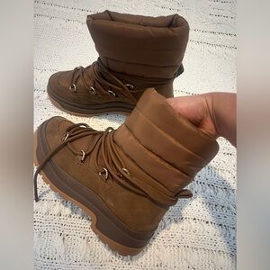 Zara Brown/Tan Puffer Boots
